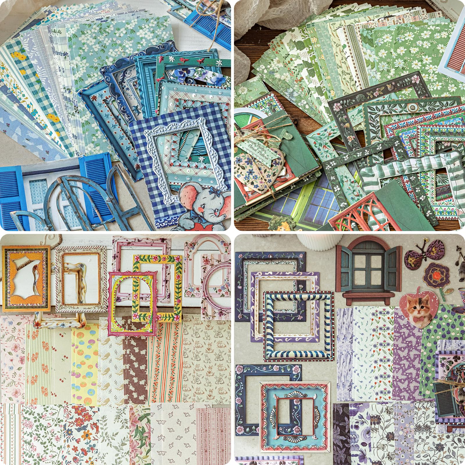 Papier de scrapbooking floral pour décorer vos carnets de voyage et cadres de fenêtre créatifs - 8