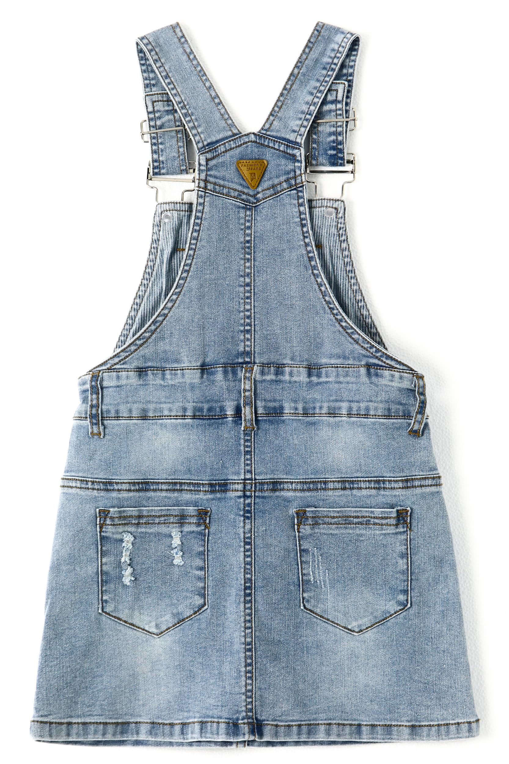 KIDSCOOL SPACE Gonna per Bambina Vestito Estivo in Denim Elastico Morbido strappato per Bambine