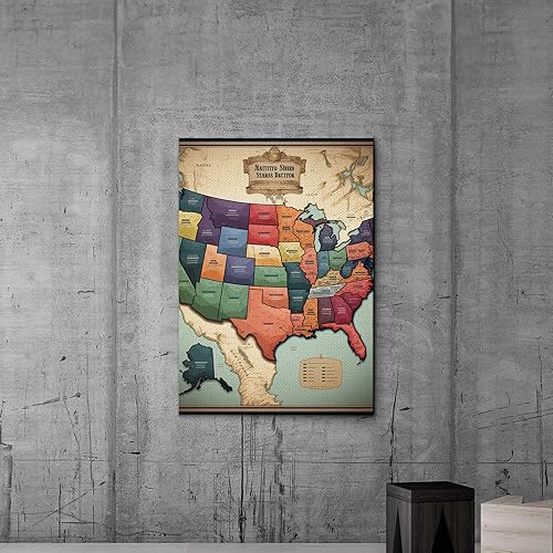 Miniatura 6 de USA Map, Canvas of US, Anniversary gift, travel map, Retirement gift, New Apartment Gift, Canvas Wall Art, dial, compass, atlas