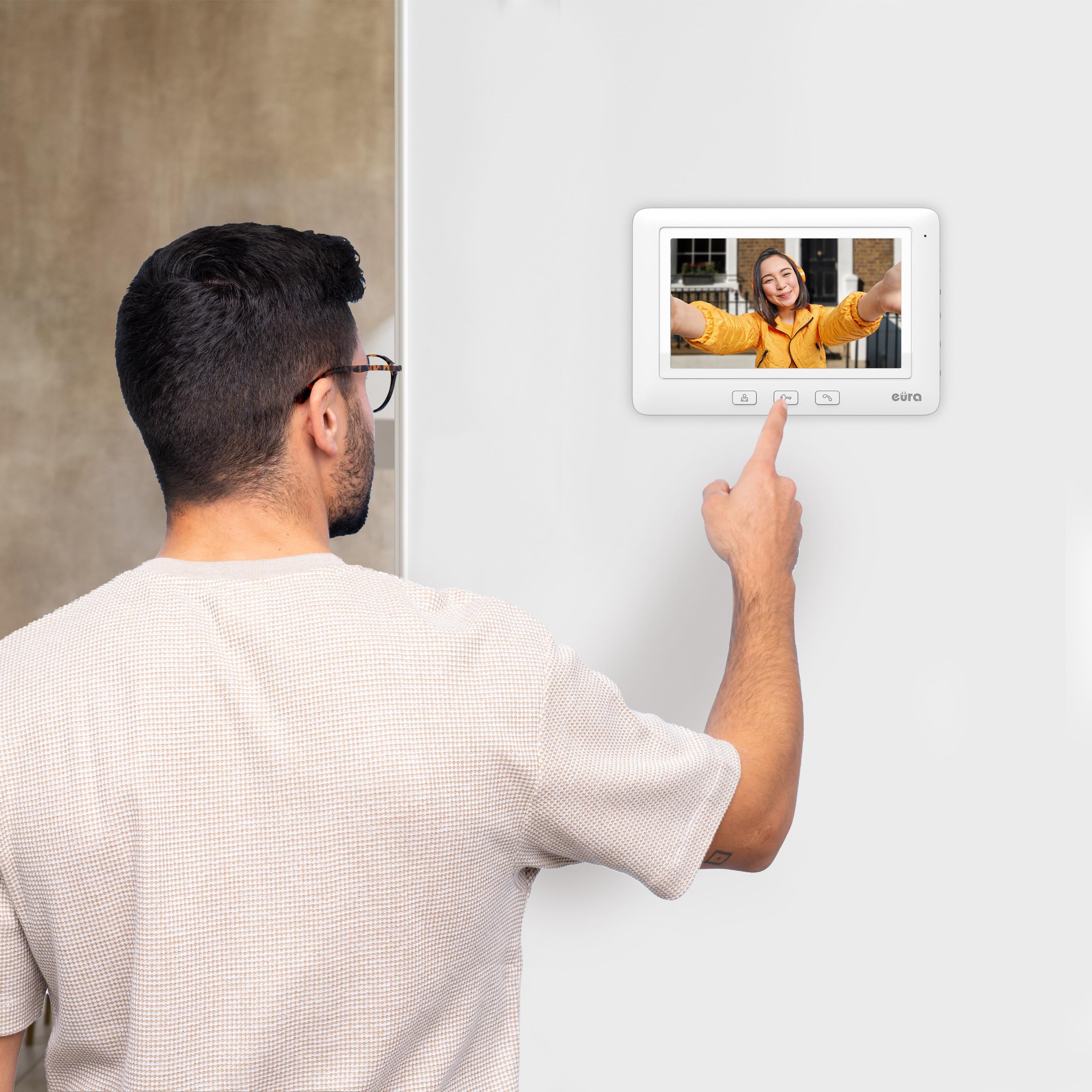 EURA VDP-45A3-TY Alpha+ TUYA WiFi wideodomofon, 4-przewodowy, kolorowy monitor 7", biały