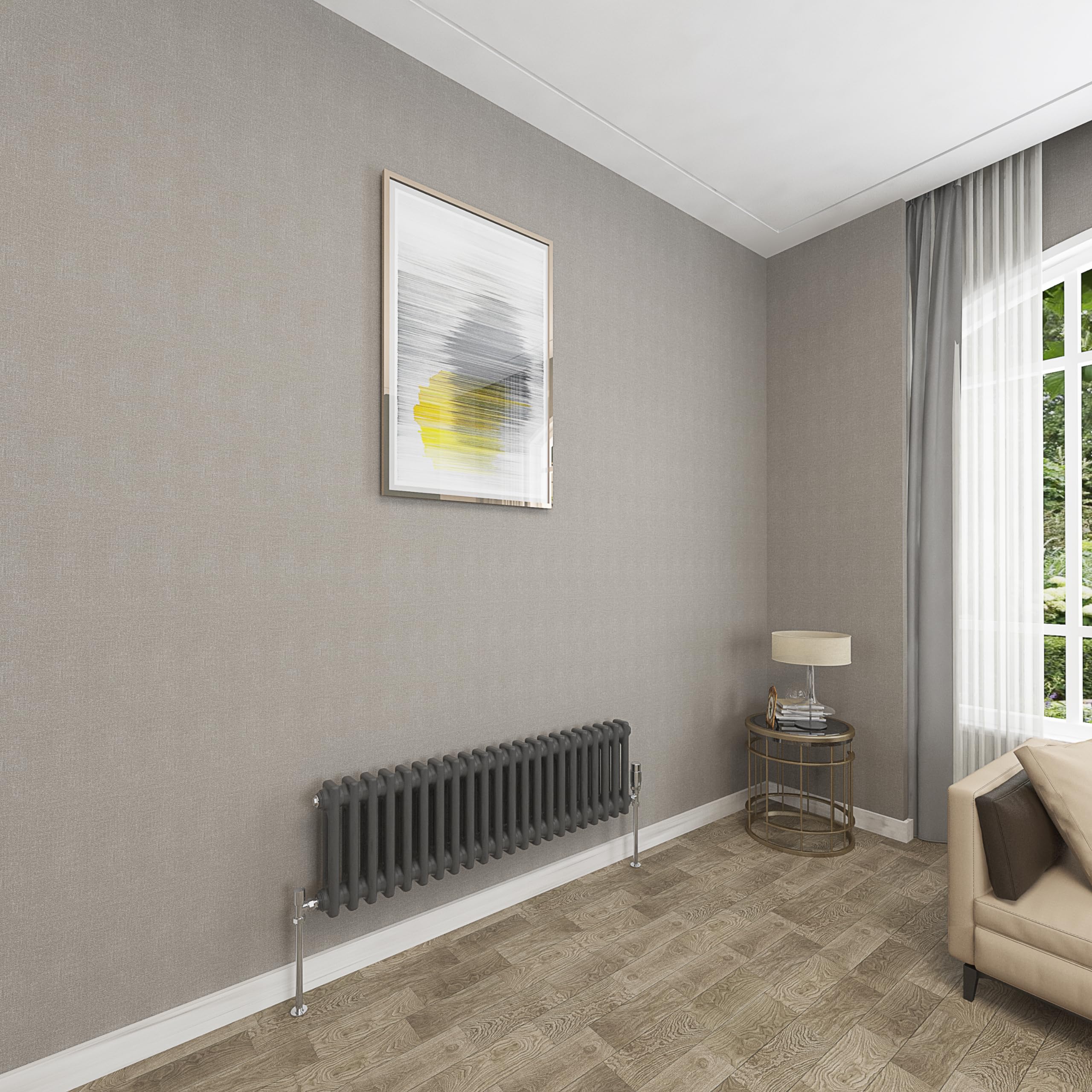 Sky bathroom 300x1010mm 2 Column Radiator Horizontal Anthracite Cast Iron radiato Traditional Central Heating Radiator
