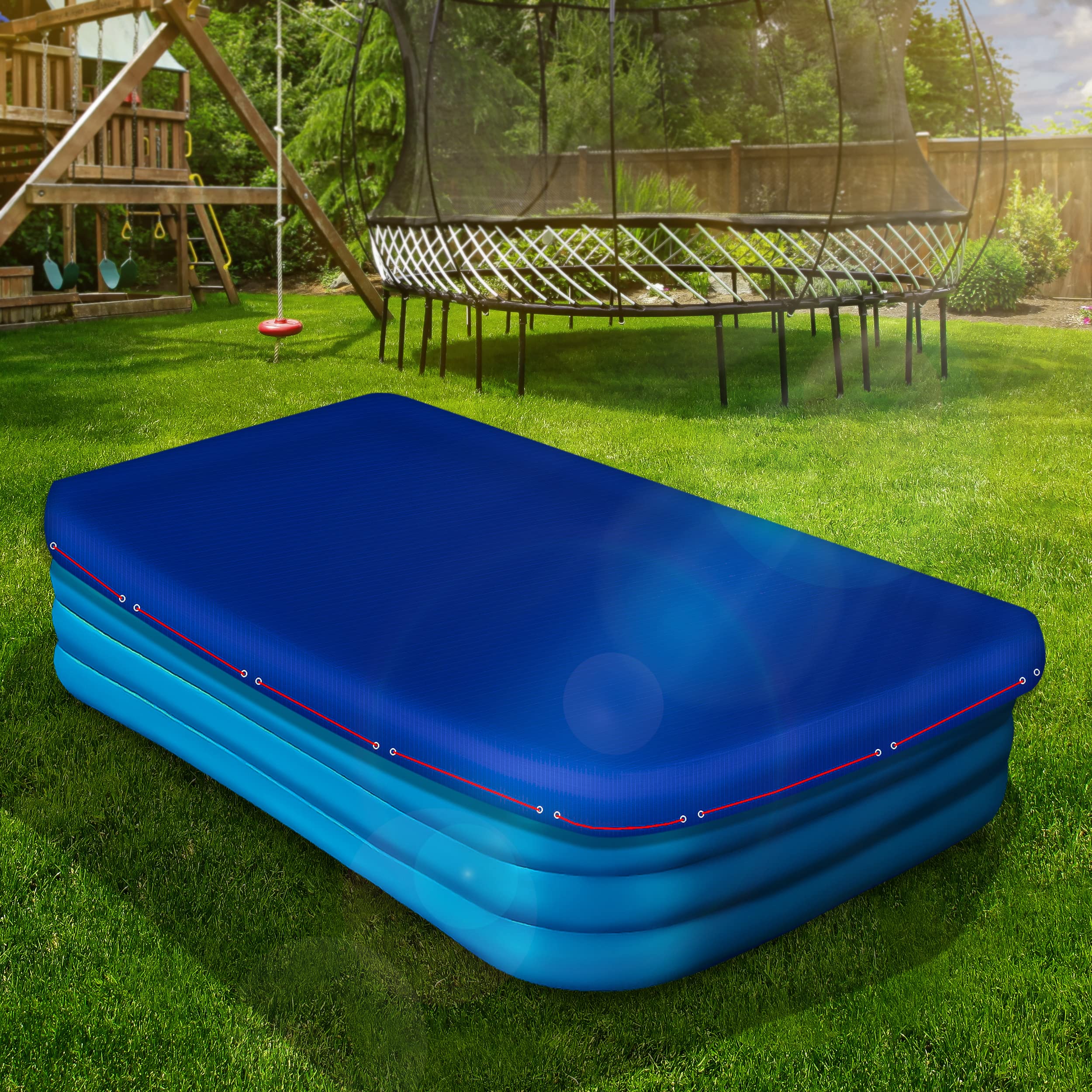 tillvex Pool Abdeckplane 259 x 170 cm Oval | Schwimmbecken Abdeckung UV-Stabil & reißfest | Schwimmbad Poolabdeckung Winter Solarplane