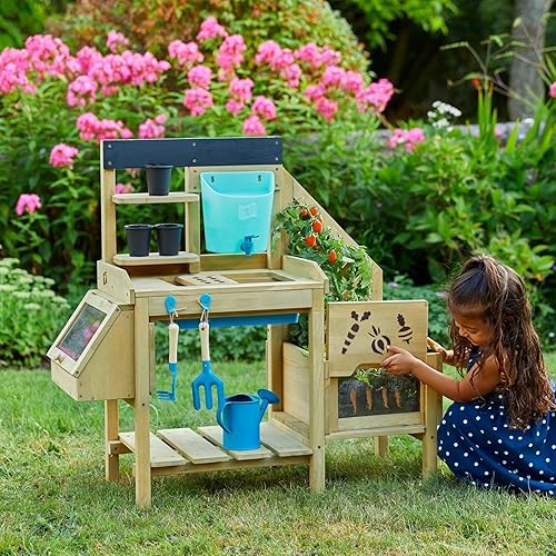 Miniatura 2 de TP Juguetes, banco de macetas de lujo para niños | Juego de patio trasero con mesa de actividades al aire libre y accesorios de juego integrados |