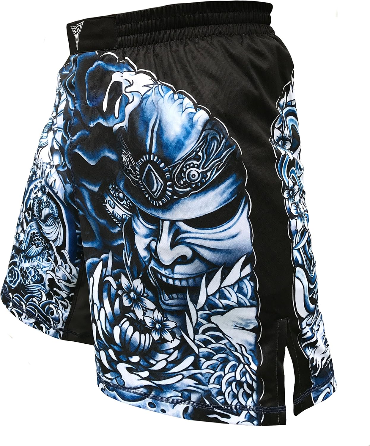 The Ronin - Masterless Samurai Tattoo Art MMA BJJ Martial Arts Wrestling Fight Shorts for Boys - Black (Youth Sizes)