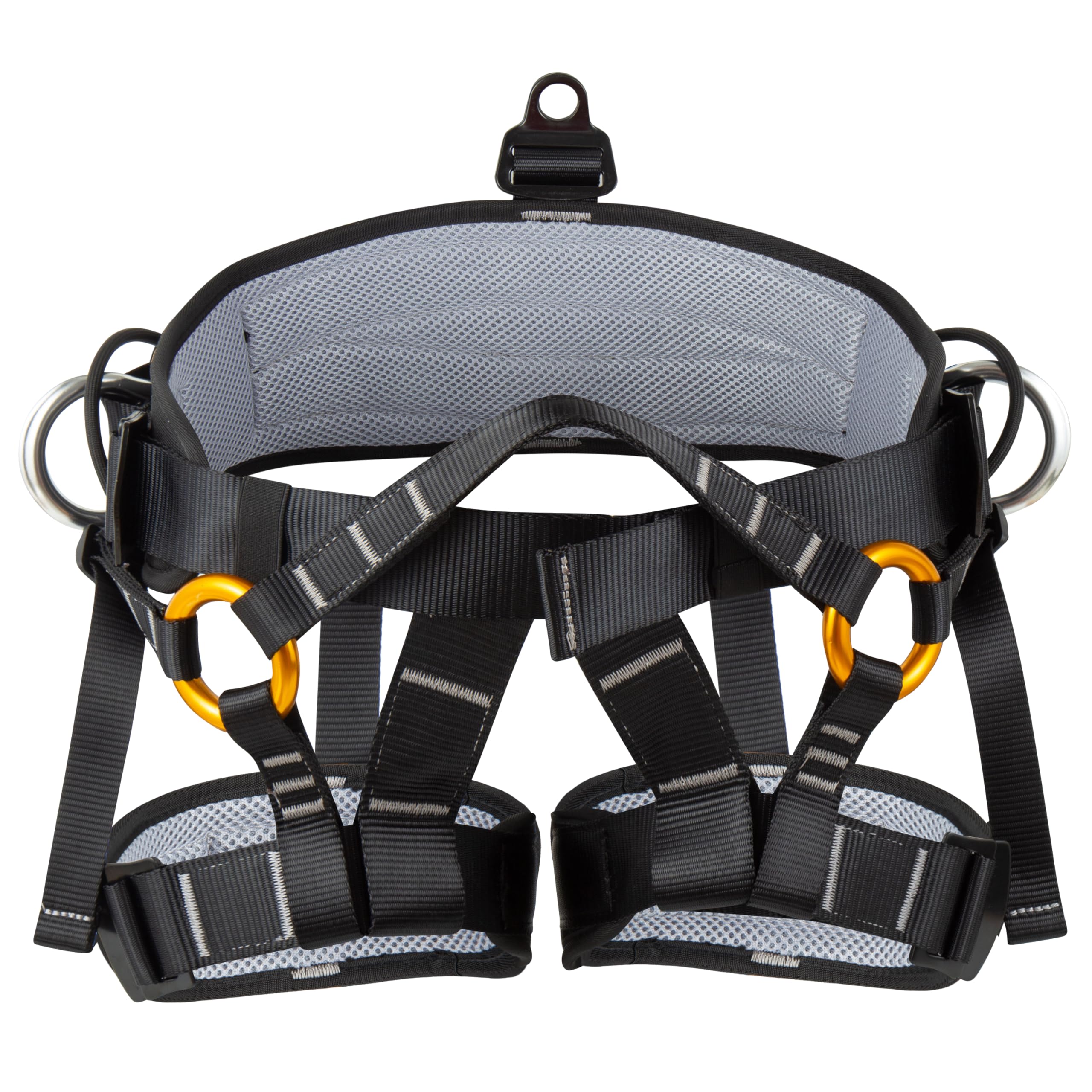 15-227 High Strength Fall Protection Safety Harness, Half Body Arborist Climbing Harness with Heavy-Duty D-Rings, Safety Belt for Tree Work, Climbing, Construction, Black