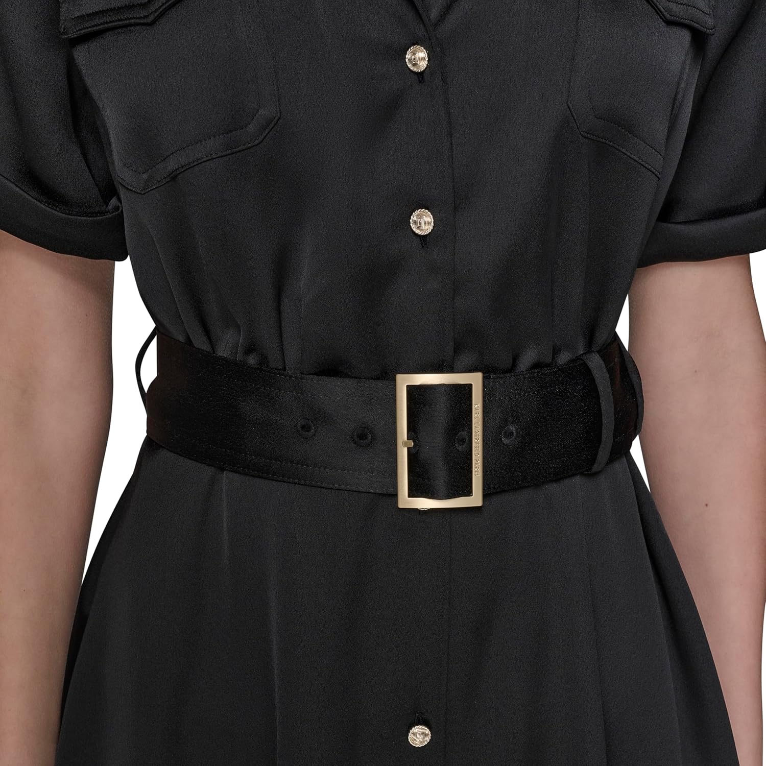 Karl Lagerfeld Womens Short Sleeve Buttons Down Front Shirtdress - Image 6