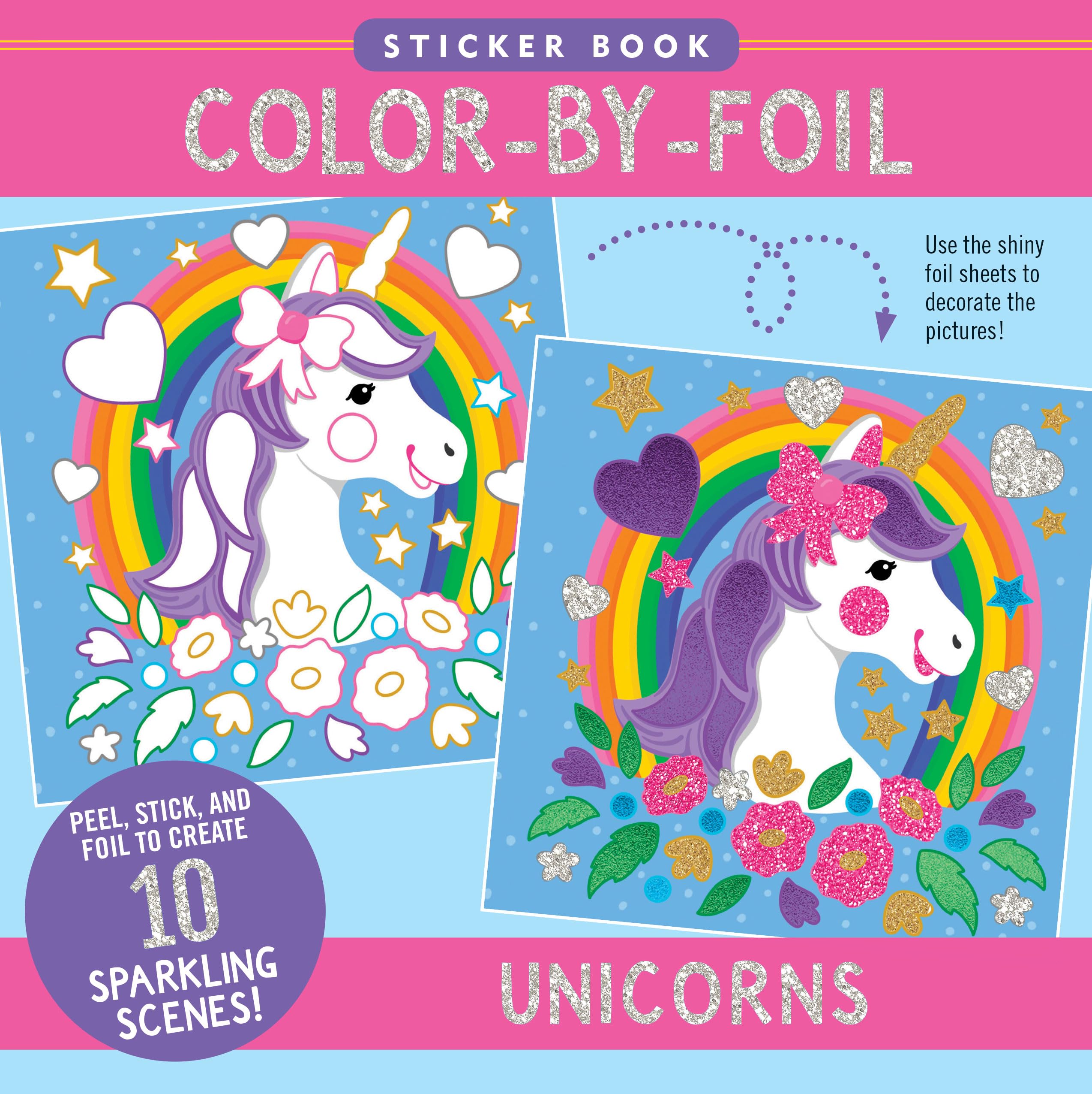 Amazon.com: Color-By-Foil Sticker Book - Unicorns (Create 10