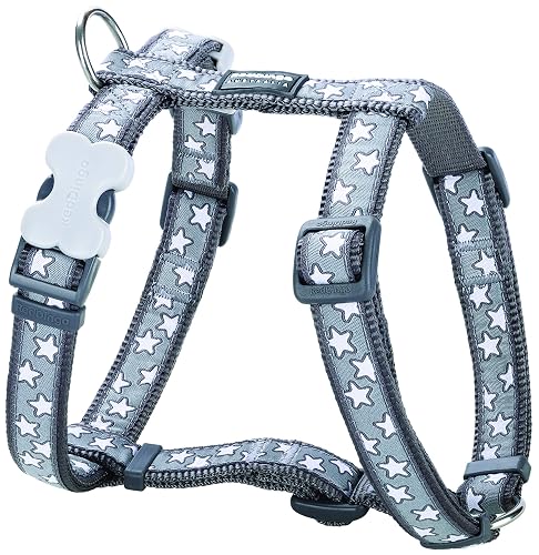 Red Dingo Arnés Fantasía Gris Estrellas Blancas Talla 3 para Perro 1 Unidad