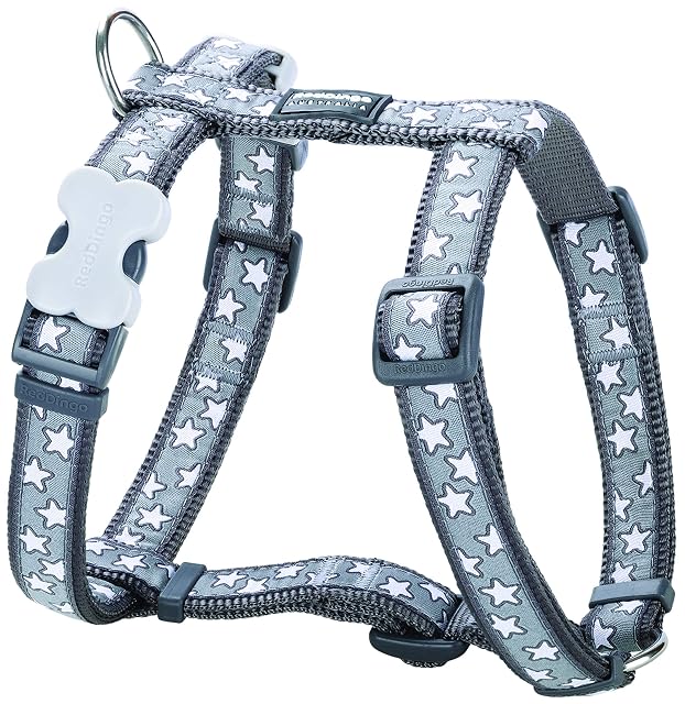 Red Dingo Arnés Fantasía Gris Estrellas Blancas Talla 3 para Perro 1 Unidad