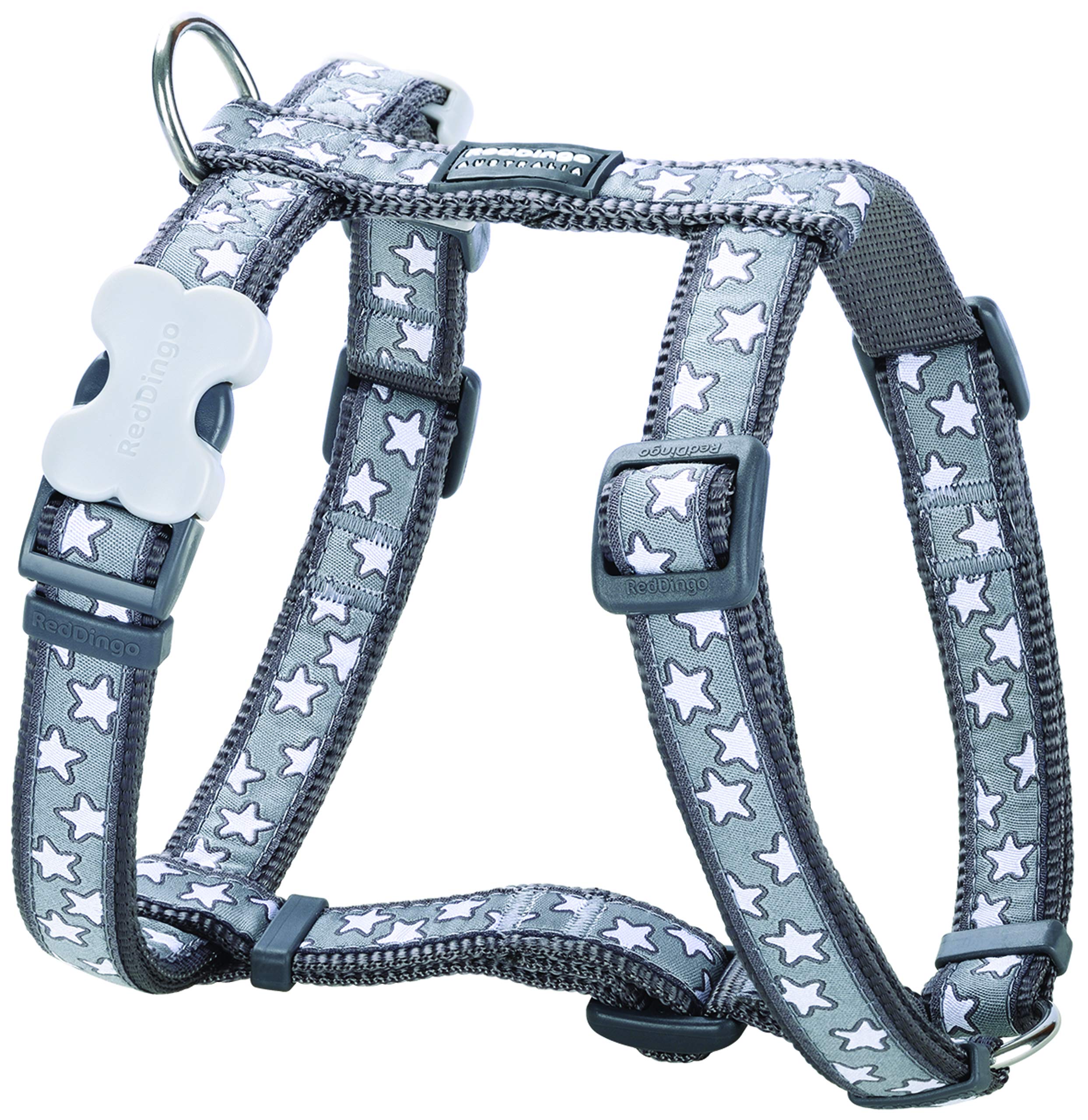 Harnais RedDingo Chien Gris Étoiles Taille 3 en Nylon Ultra Résistant