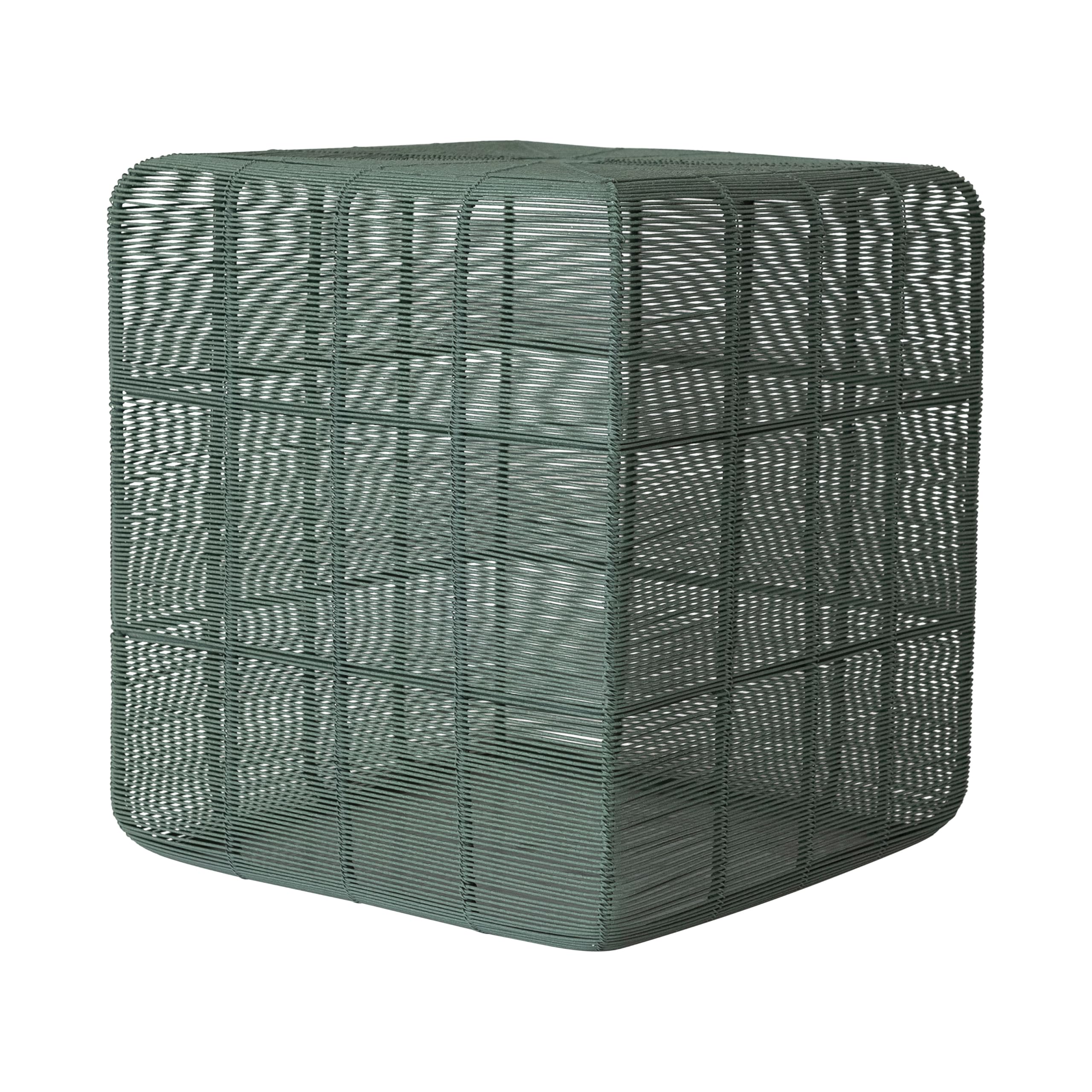 Creative Co-Op Metal Wire Square Accent Table, Green Finish