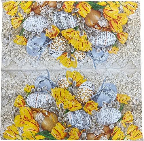 Miniatura 2 de Servilletas de papel de Pascua de 13 x 13 pulgadas, 20 unidades, servilletas de cóctel de cereza impresas de 3 capas para fiestas, servilletas