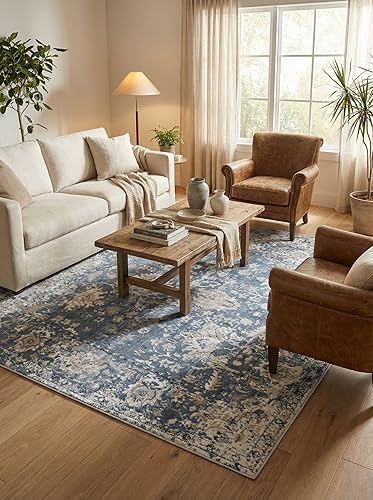 Miniatura 26 de Rugs.com Oregon Collection - Alfombra de pelo bajo color marfil de 7 x 10 pies, perfecta para salas de estar, comedores grandes, planos abiertos