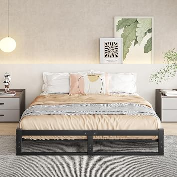 King Size Bed Frame,5ft Floor Bed Frame King Size Bed Base,Black
