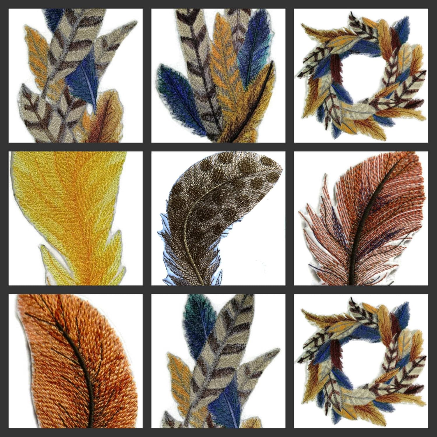 Custom and Unique Fancy Feather Collection[Yellow Bird Feather ] Embroidered Iron on/Sew Patch [ 5.5 * 2.5 ]