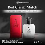PB ParfumsBelcam Red Classic Match Eau de Toilette – Spicy Woody Amber Fragrance for Men, Long-Lasting Masculine Scent, Affordable Cologne Alternative, Signature Fragrance – 2.54 Fl Oz