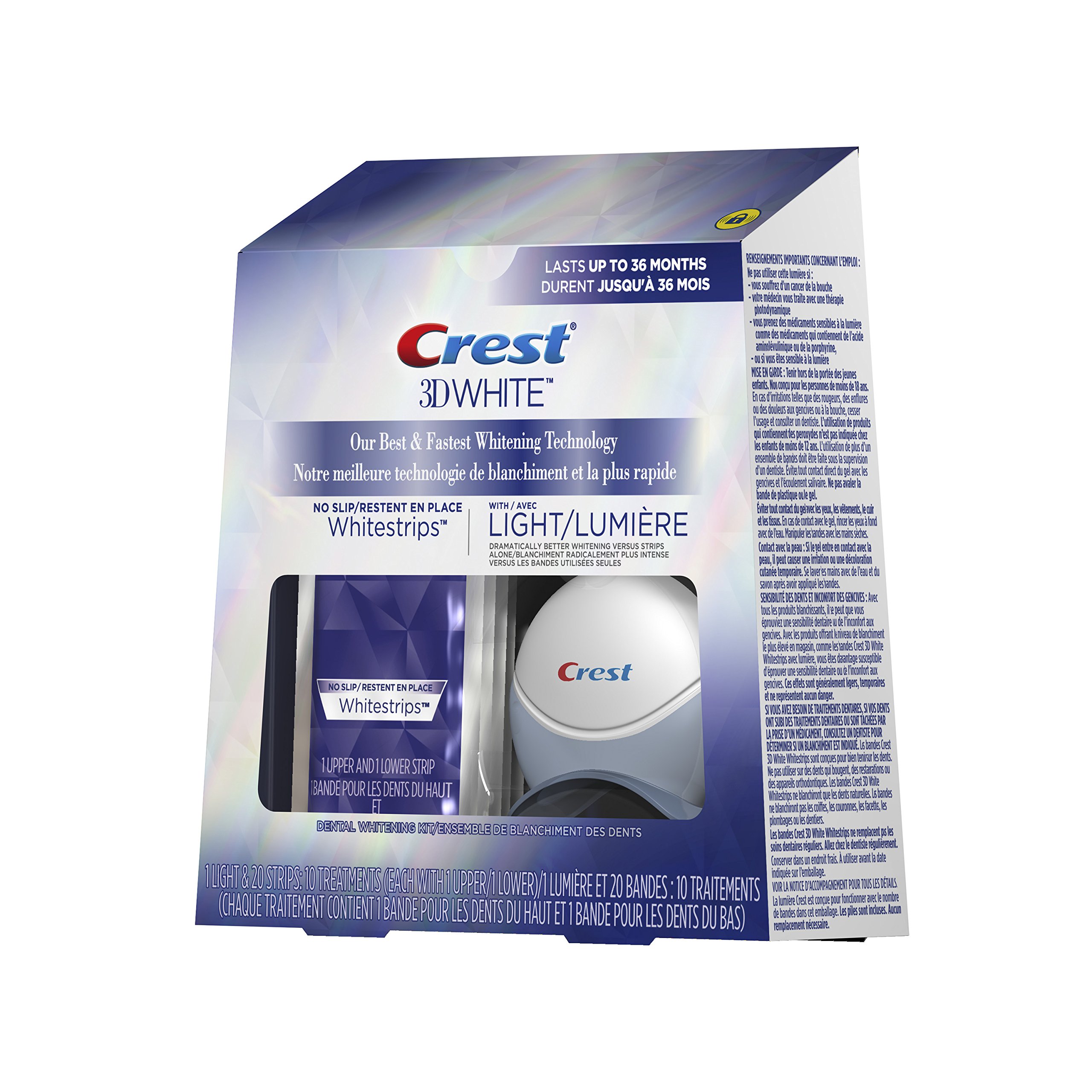 Crest 3D Whitestrips With Light, Teeth Whitening Strip Kit,, 41 OFF