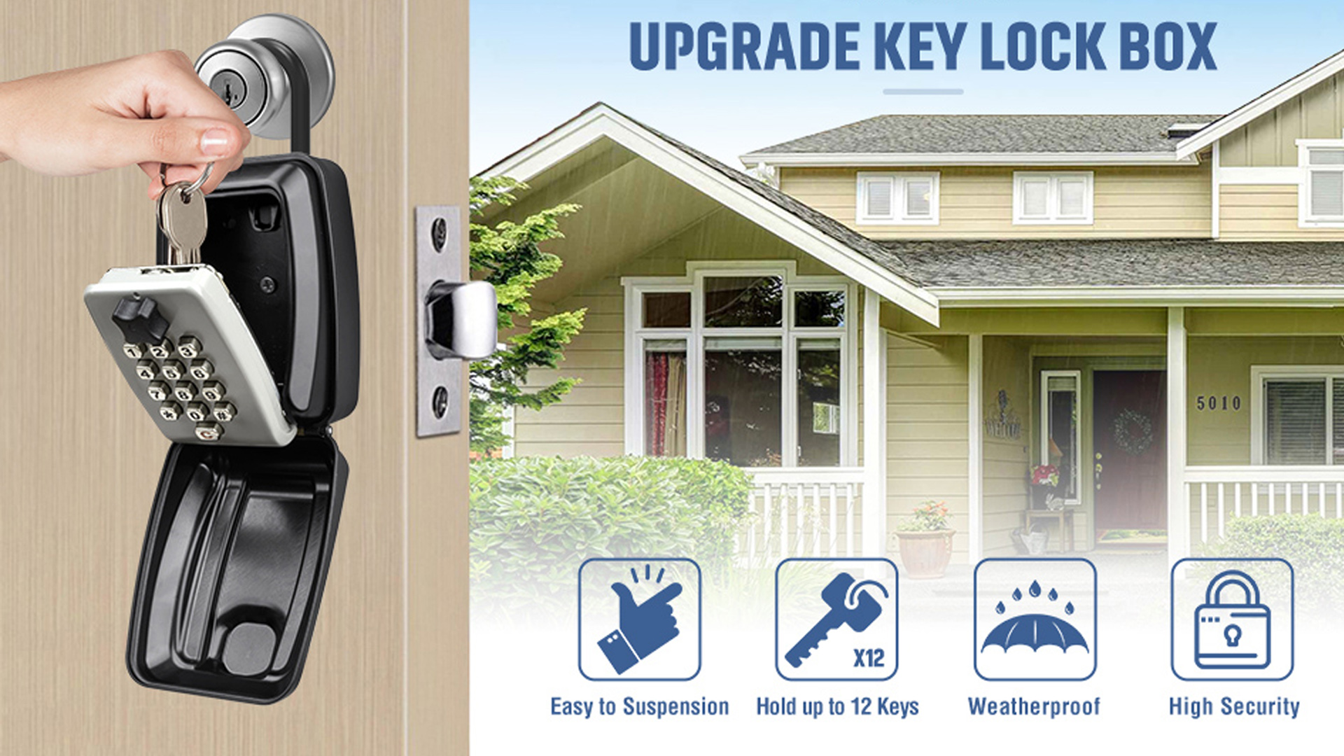 Amazon.com: HUANLANG Key Lock Box for Outside, 12-Digit