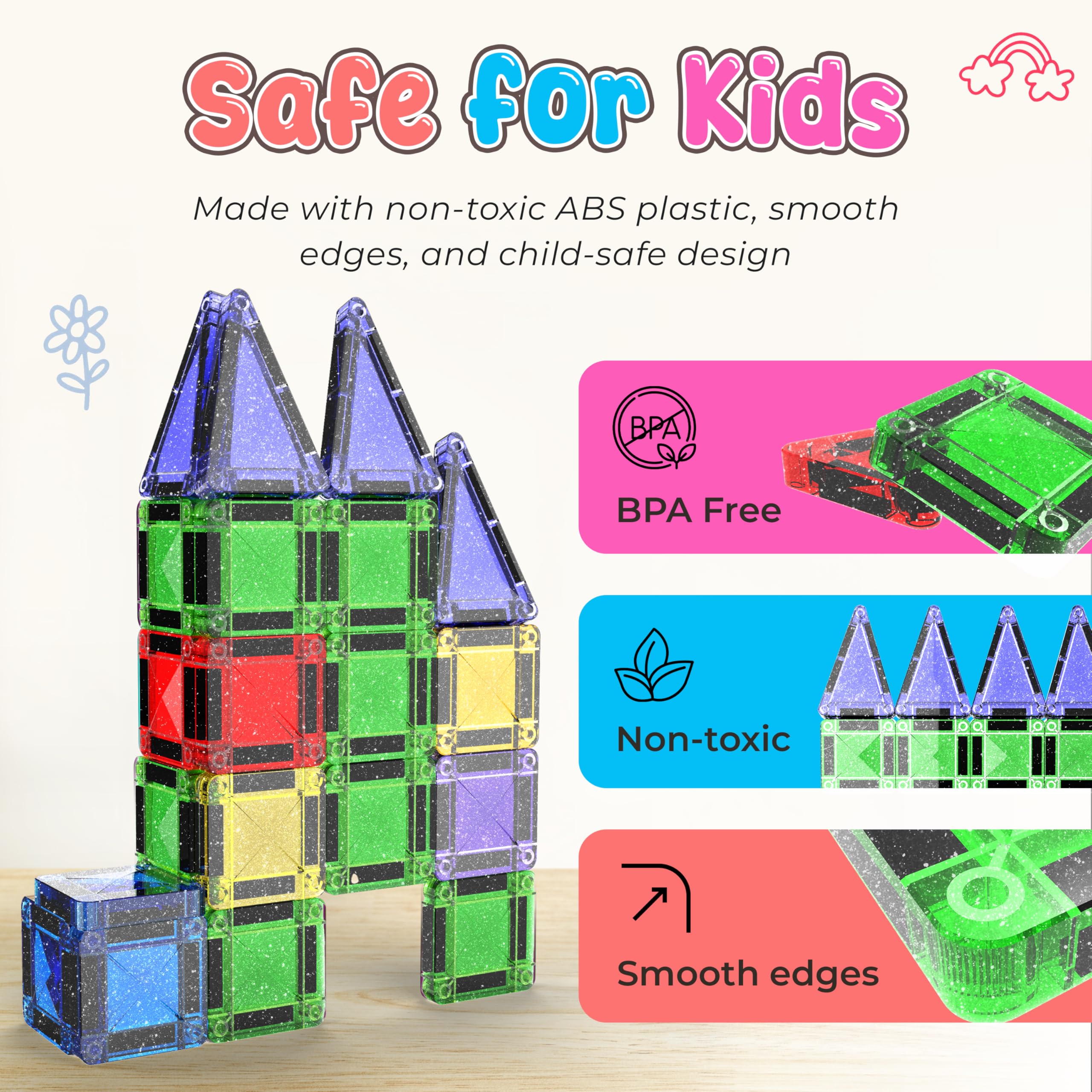 Micro Magnetic Tiles Building Blocks Toy - Image 3