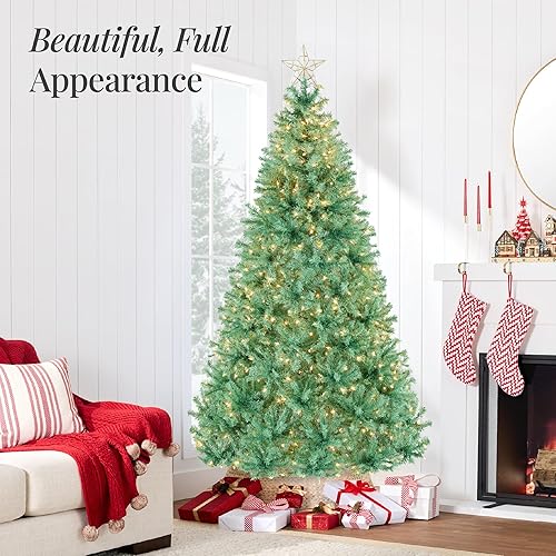 Miniatura 91 de Best Choice Products Árbol de Navidad negro preiluminado de 7.5 pies, decoración navideña completamente artificial para el hogar, oficina