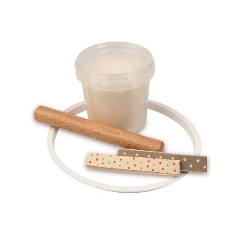 GRÜNSPECHT Bio-Baby-Abdruckset, 1 Dose Abdruckmasse & Zubehör, Baby Handabdruck & Fußabdruck, aus zertifizierter Bio-Kartoffelstärke, Geschenk Geburt (678-00)