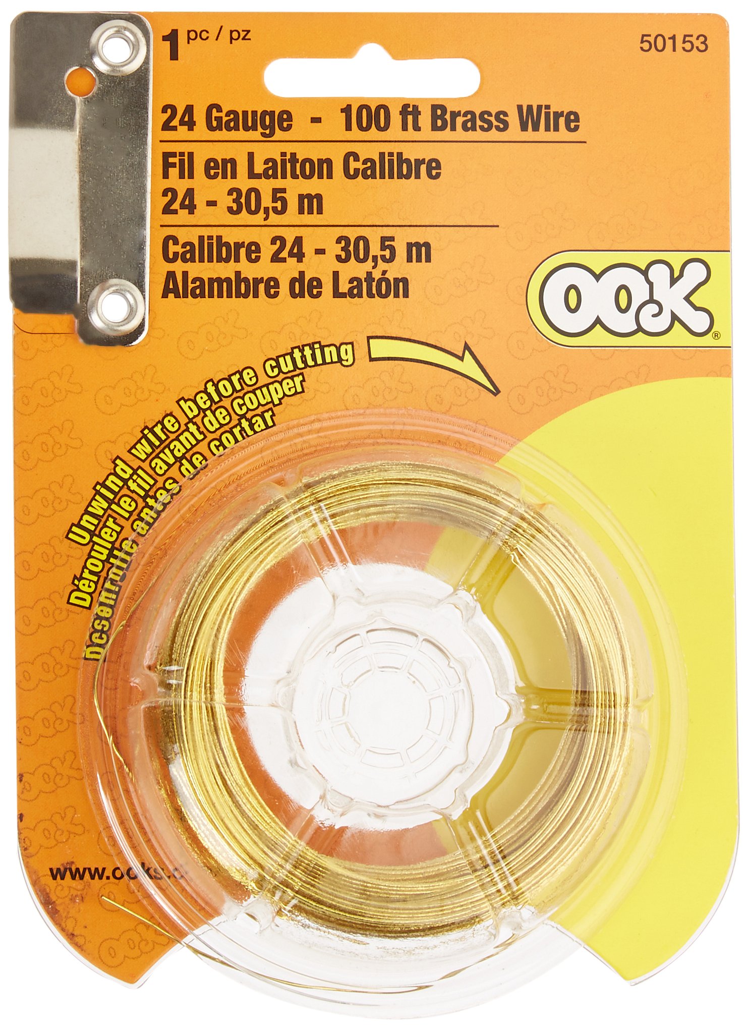 The Hillman Group 50153 Hillman Utility Wire, 24 Ga X 100 Ft L, 1 Pack, Brass