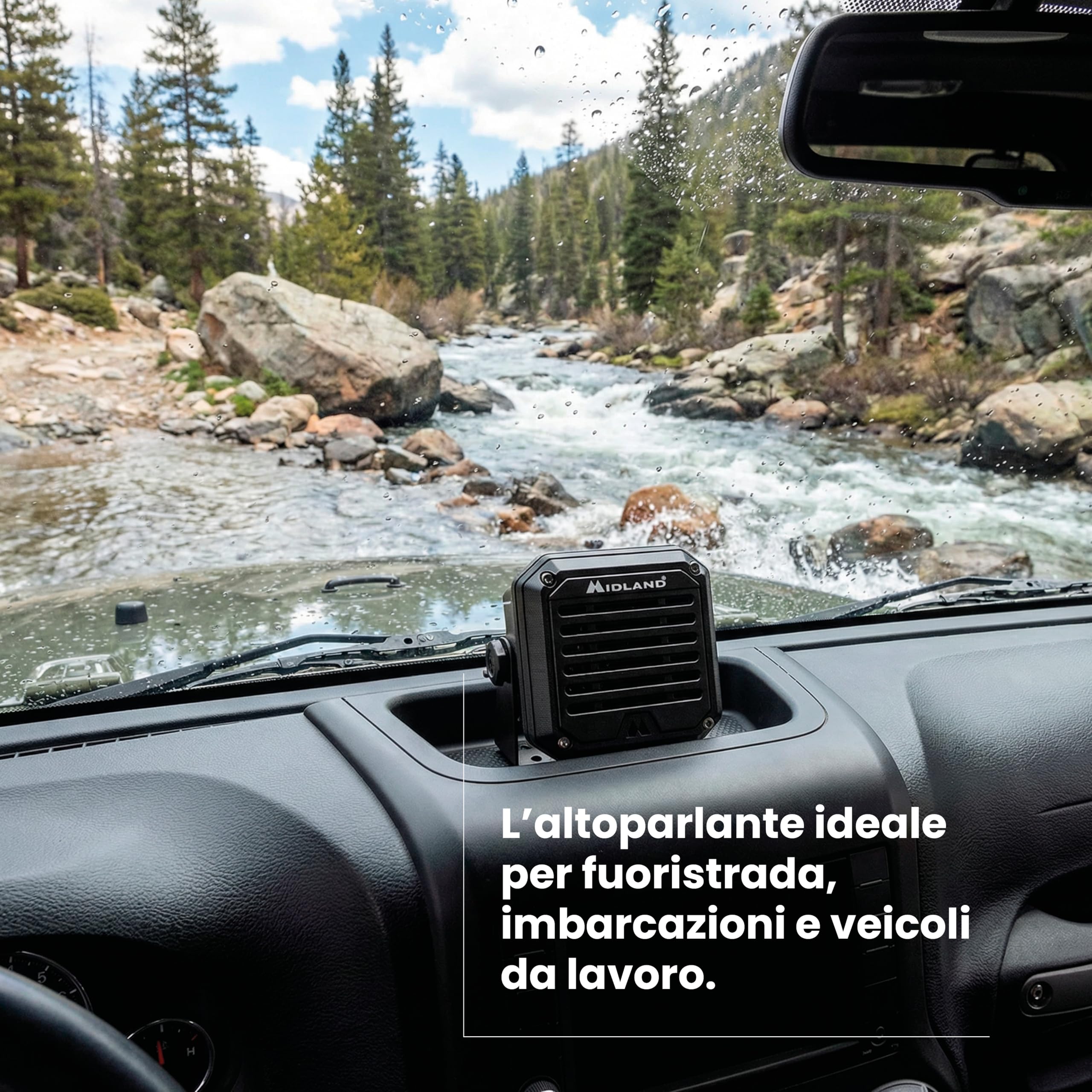 Midland - AU50 XTREME Altoparlante Esterno 20W per Radio CB, Veicolari e Marittime, IP67 Resistente a Urti, Polvere e Acqua - Accessorio CB Radio con Staffa e Cavo Inclusi, 142 x 129 x 110 mm
