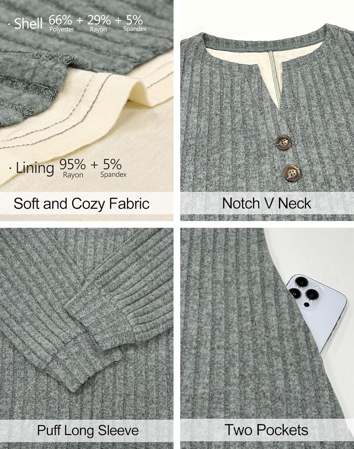 Annebouti Women's 2026 Spring Fully Lined Pocketed Long Sleeve Mini Sweater Dress - Image 6