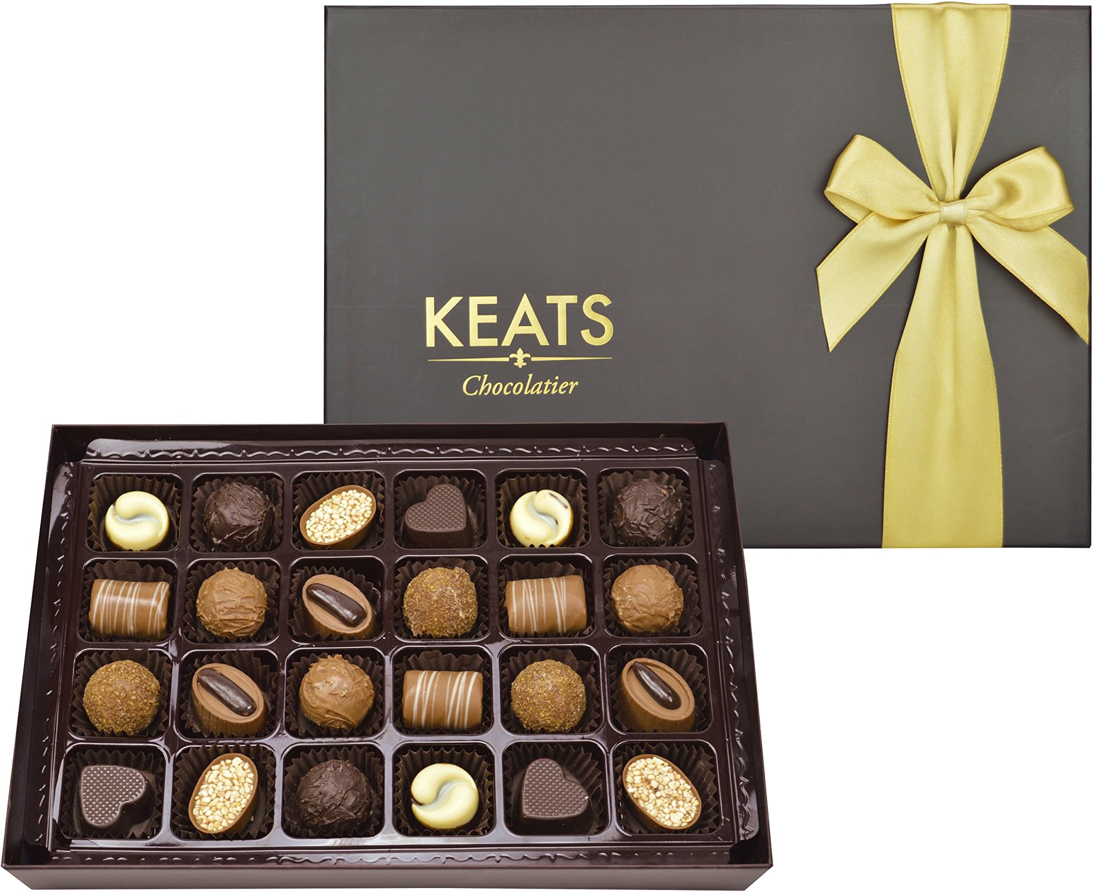 KEATS CHOCOLATIER FINE CHOCOLATE ASSORTMENT IN HAND MADE BOX CHOCOLATE 300g
