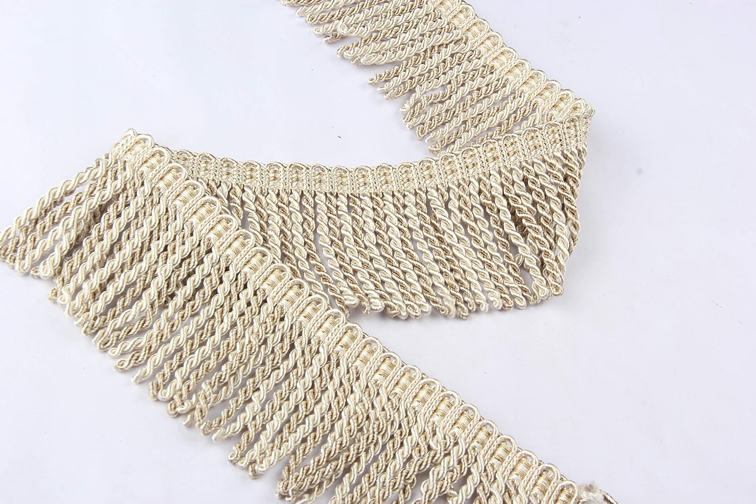 BEL AVENIR Curtain Fringes Bullion Fringe Trim 5 Yard x 3 Inches Fabric Trims Sewing DIY Decoration for Curtain Sofa Clothes (Beige, 3 Inches)