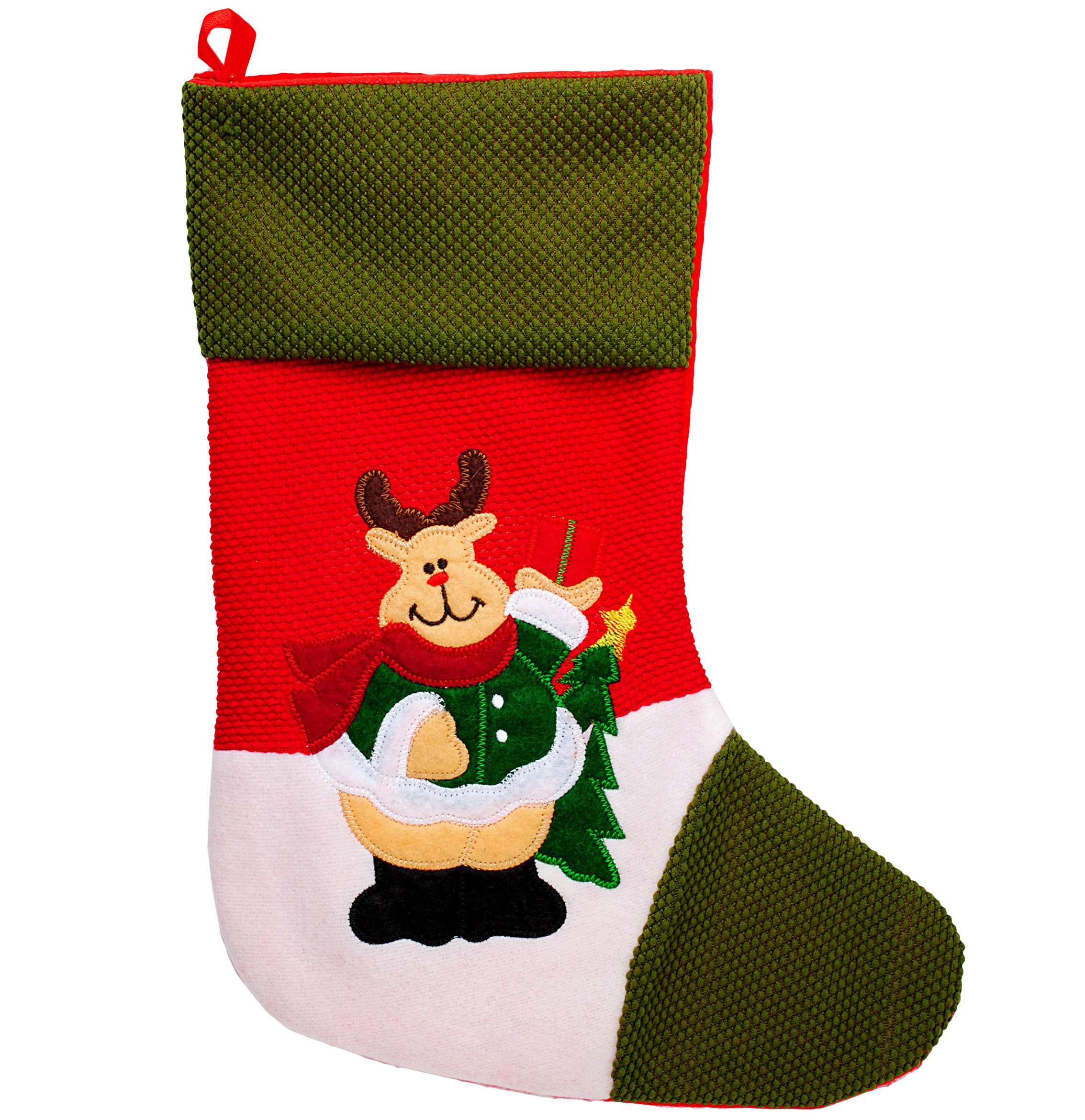 alles-meine.de GmbH 10 Stück XL - Weihnachtssocken & Filzstrümpfe - 3-D Effekt - Weihnachten - 40 cm - Nikolausstiefel - Nikolausstrumpf/Weihnachtsstiefel - großer Gesche..