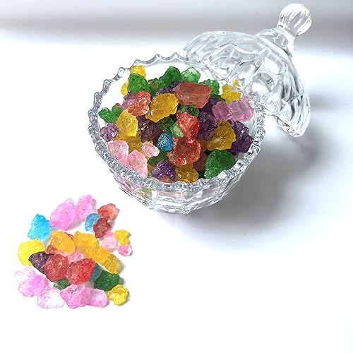 Miniatura 5 de SweetGlob Gemas grandes de caramelo de azúcar de roca antiguas, cristales de roca de azúcar en trozos (sabores surtidos, 1 libra)