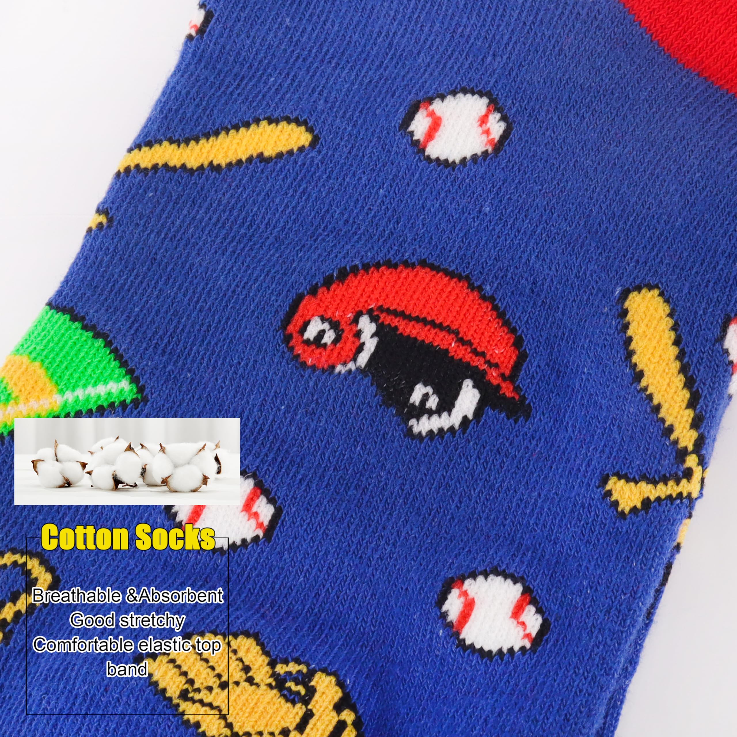 Belloxis Baseball Socks for Boys 8-12 - Ankle Cotton Socks for Team Gifts