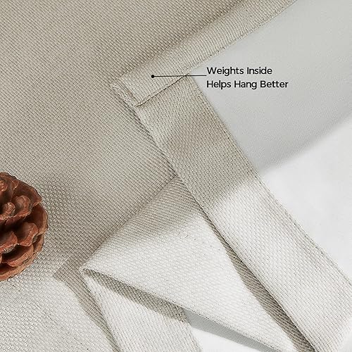 Miniatura 7 de Topfinel Cortinas pesadas con textura de lino sintético de 90 pulgadas de largo x 52 pulgadas de ancho, diseño superior para barras grandes,