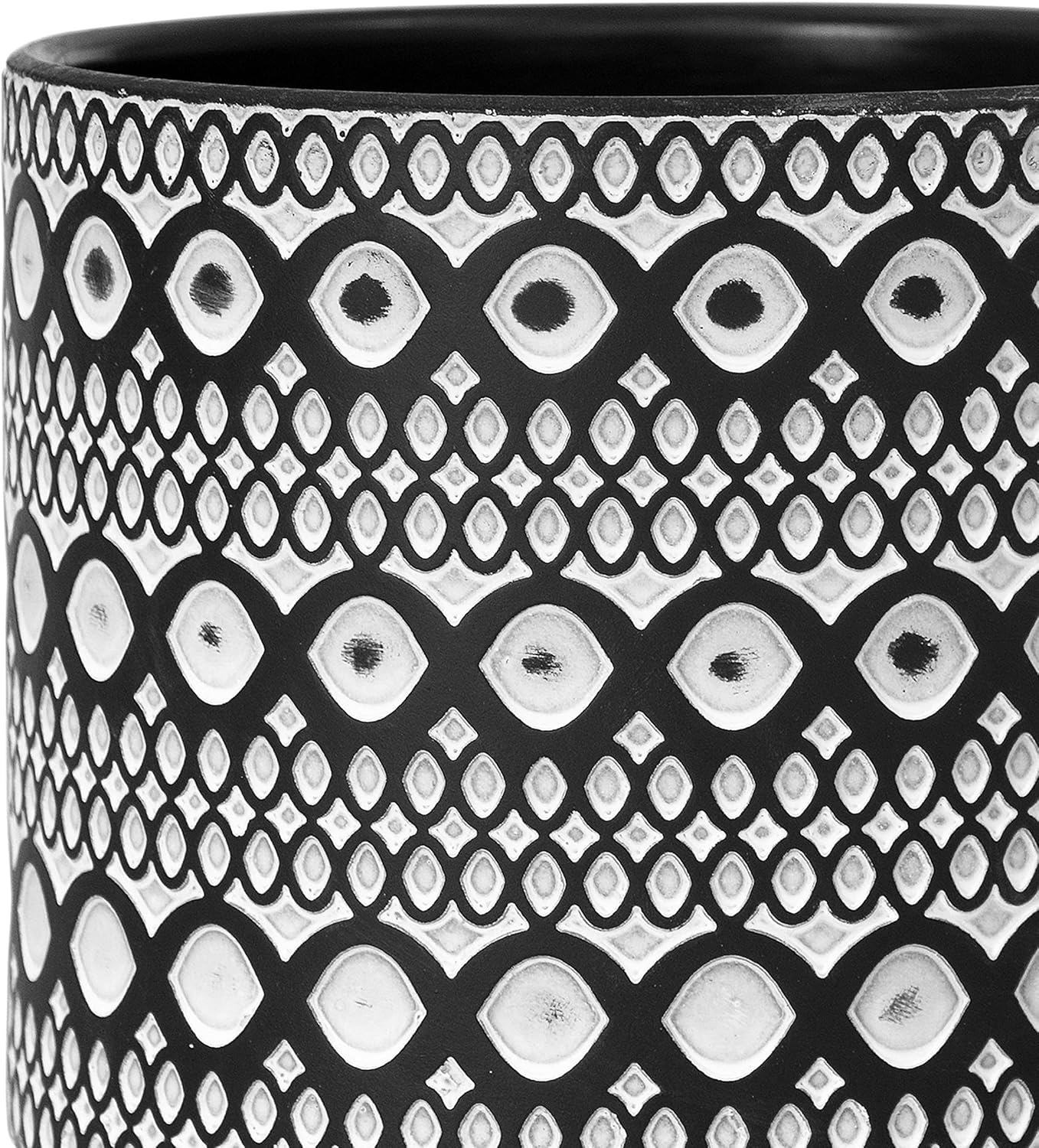 6 Inch Terracotta Planter Pot, Modern Design Ceramic Plants Pot with Drainage Hole, Black/White, 32-953-B-5 : Everything Else