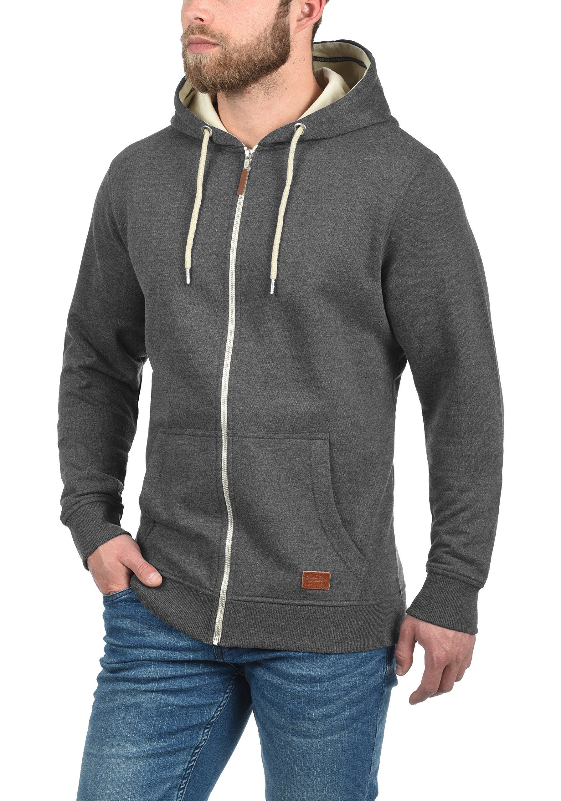 BLEND Hulker Chaqueta Sudadera con Capucha Hoodie para Hombre con Capucha con Cremallera con Forro Polar Suave Al Tacto