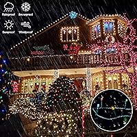 Vista 3 de Lightshare Guirnalda de 300 luces LED de 99 pies, 9 modos, 30 V, enchufable, con control remoto, para el hogar, jardín, patio, Navidad, boda