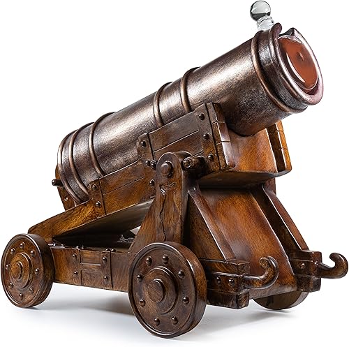 Miniatura 2 de Cannon - Juego de decantador de vino y whisky, hecho a mano, extra grande, réplica vintage, 25.4 fl oz, decantador de 21 pulgadas, The Wine Savant -