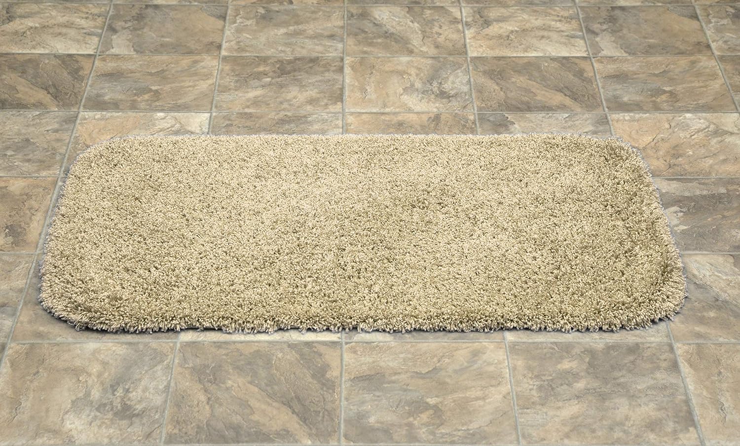 Garland Rug Jazz Nylon Washable 24 in. x 40 in. Linen Bath Rug Soft, Absorbent, and Stylish for Your Bathroom