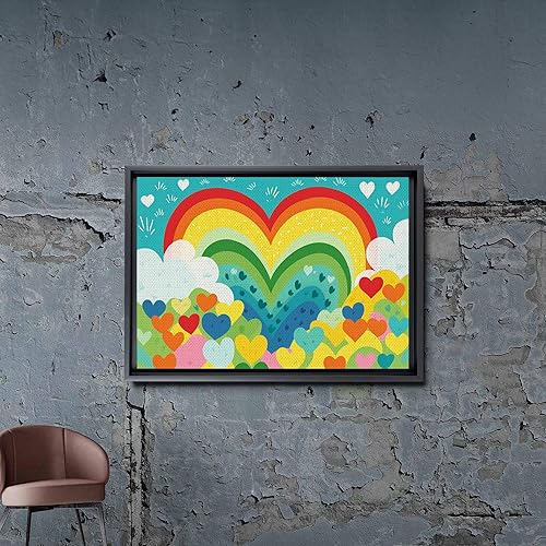 Miniatura 7 de Boho Nursery Wall, Rainbow Wall Decor Prints Art, Heart Art prints, Toddler Bedroom Bathroom Room Playroom Classroom Cute Modern Boho Print