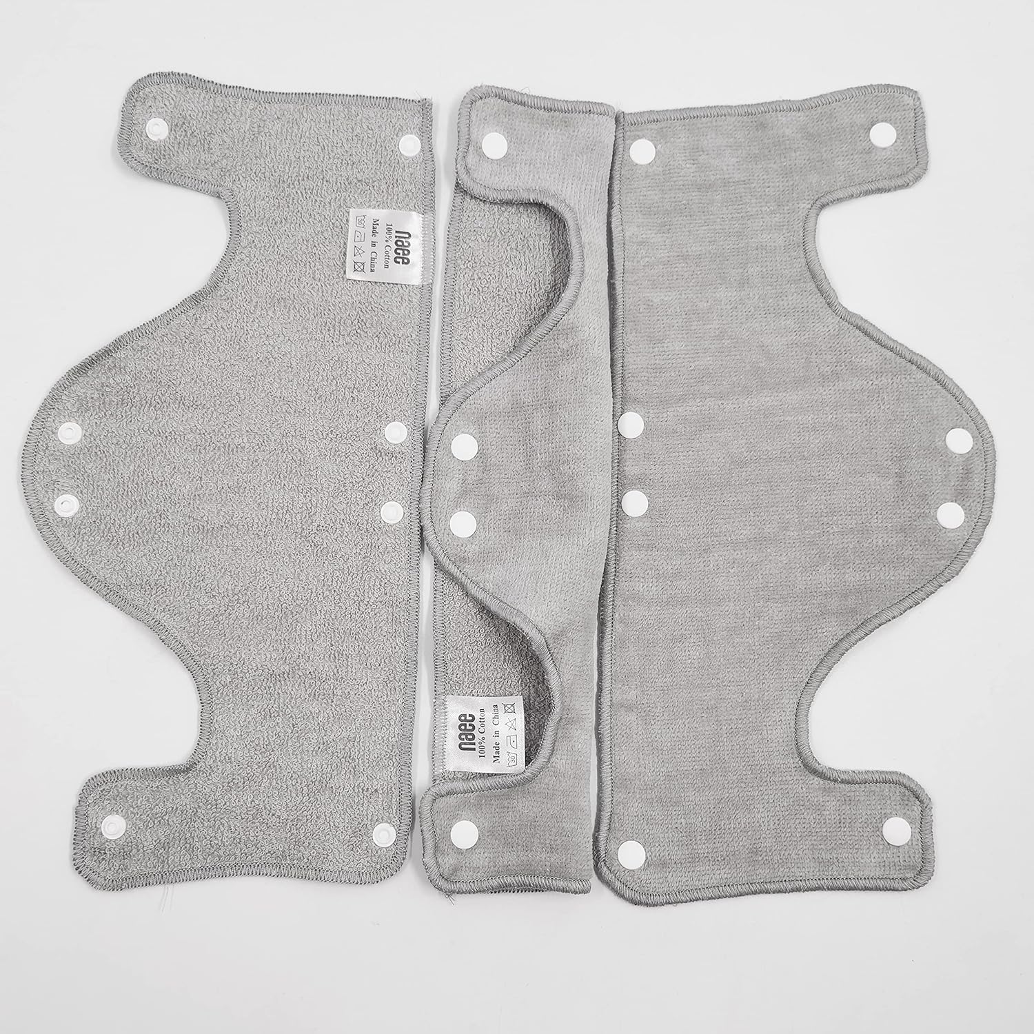 Big Light Gray Hard Hat Sweatband,Reusable Washable Terry Cotton Hard Hat Liner snap on, 9 pcs per Pack