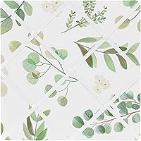 Sweet Jojo Designs Floral Leaf Fabric Memo Photo Board - Green White Boho Watercolor Botanical Woodland Nursery Wall Decor 13x13