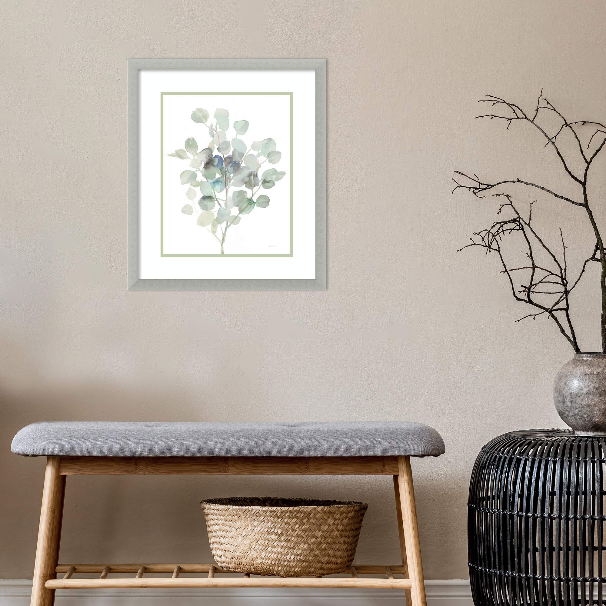 Amanti Art Danhui NAI – Stampa D'Arte Con Cornice Eucalipto III Cool, Medium DSW, Foglia D'Argento, Made In USA