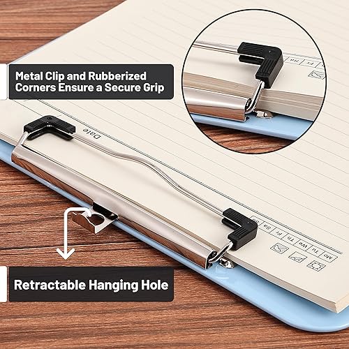 Miniatura 3 de Mr. Pen - Portapapeles de plástico para niños y adultos, portapapeles bonito para profesores, paquete de 2 unidades de 12.5 x 9 pulgadas, color azul