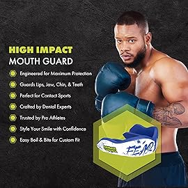 DAMAGE CONTROL High-Impact Mouth Guard - Sports Mouthguard for Boxing, Football, Hockey, Lacrosse & Basketball, Protects Teeth & Jaw, Protective Mouthpiece for Adults & Youth (Women, Fear None)