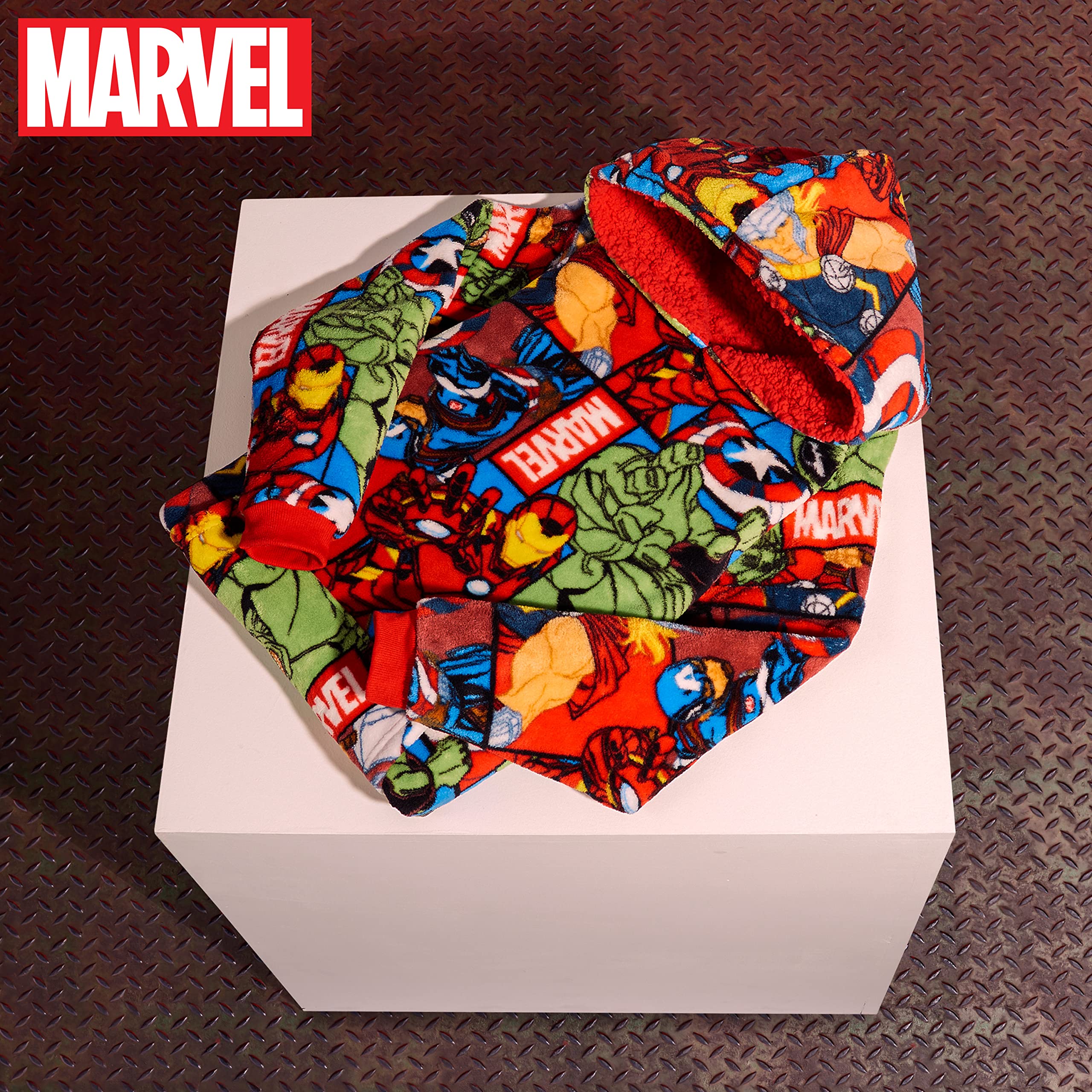Marvel Oversize Hoodie Decke mit Ärmeln Pullover Jungen Warme Tragbare Kuscheldecke Kapuzenpullover Kinder und Teenager