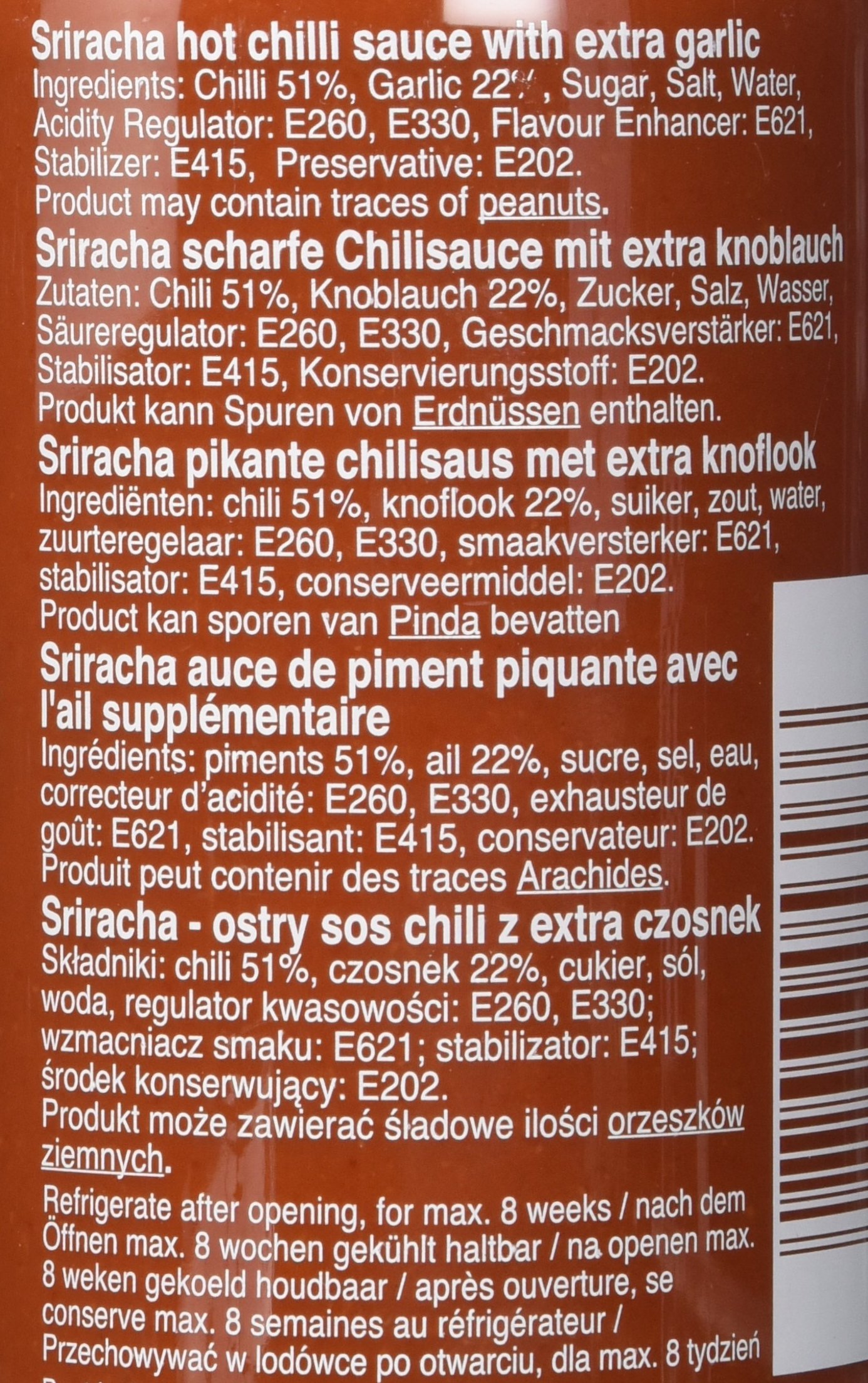 Flying Goose Sriracha Sauce mit Knoblauch, 12er Pack (12 x 730 ml)