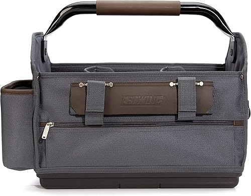 Estwing Bolsa de herramientas profesional de 18 pulgadas para contratistas, divisores de compartimento principal extraíbles, múltiples bolsillos,