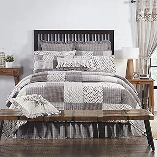 VHC Brands, Florette Reversible Patchwork Queen Quilt, Brown, 90x90