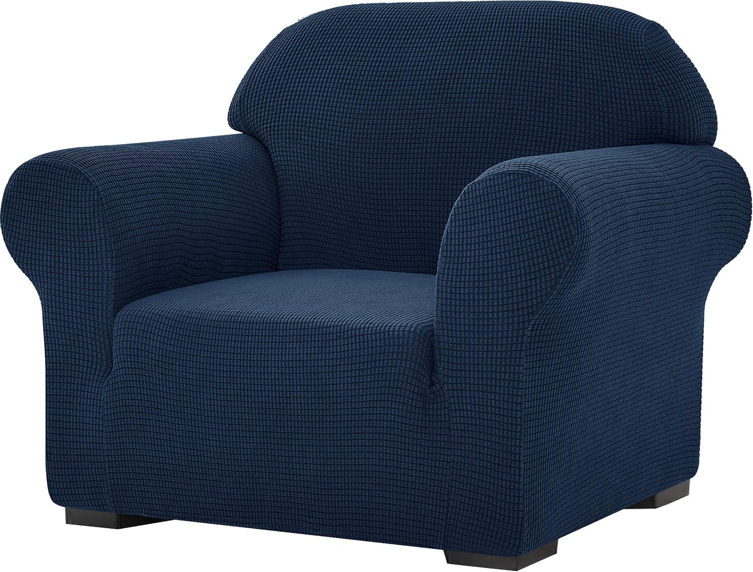 SU SUBRTEX Thickened Stretch Sofa Cover 1 Piece Covers for Living Room Soft Furniture Protector for Kids/Dogs Washable Couch Slipcovers(Chair,Navy Blue)